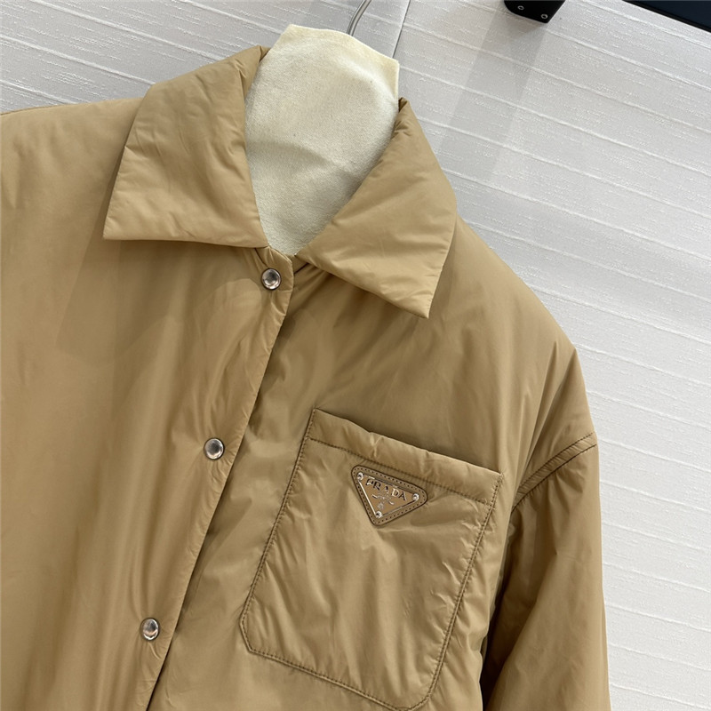 Pra*a shirt-style thin cotton coat