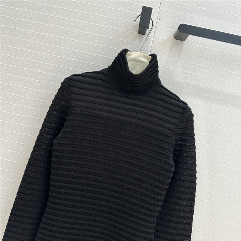 Va1e*ntin0 mock-neck rib knit gown in black