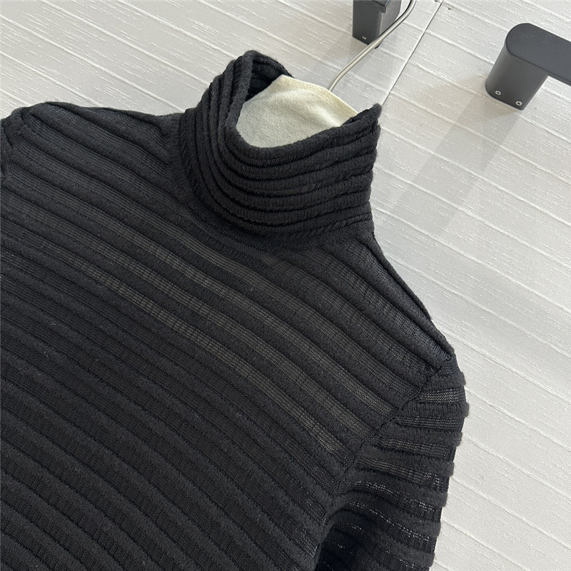 Va1e*ntin0 mock-neck rib knit gown in black