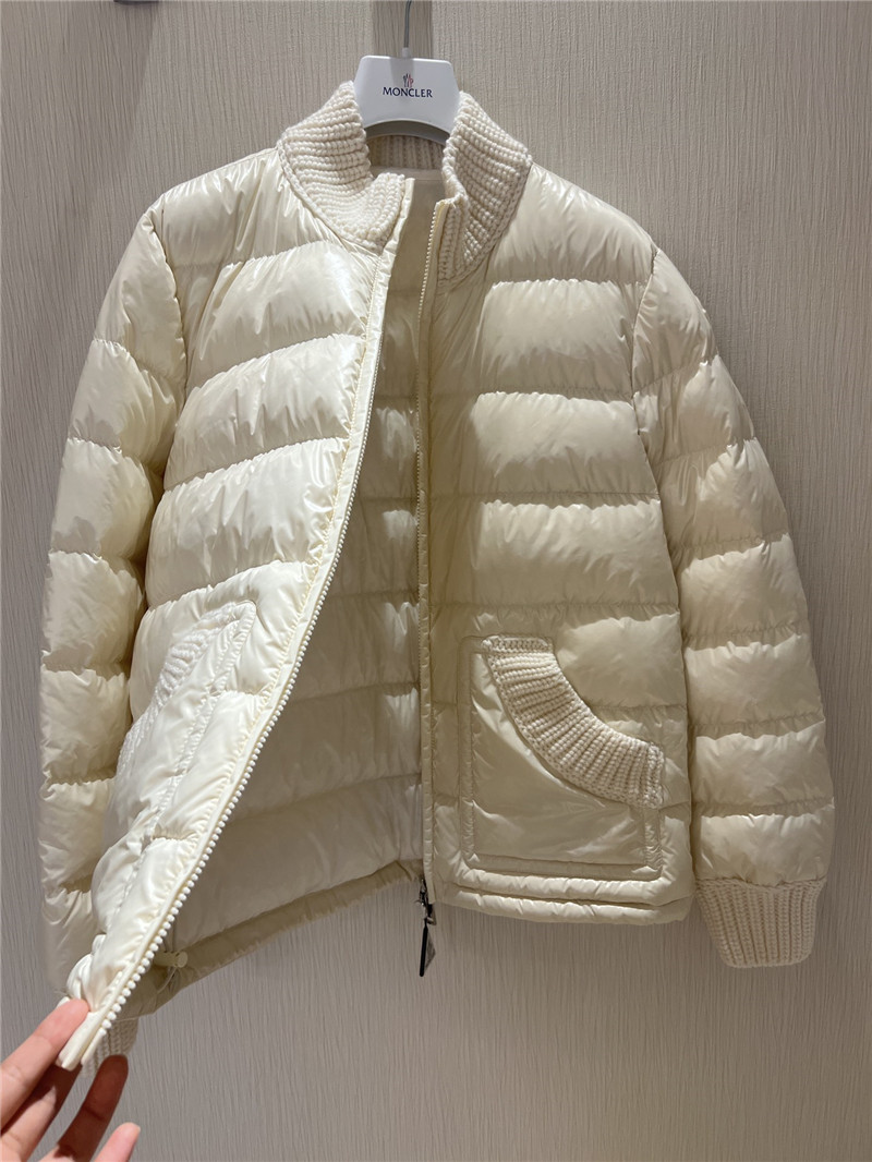 Moncler cream white down jacket