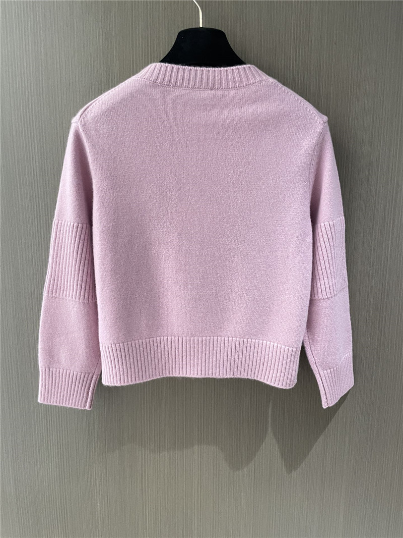 Ch**el pink crop cashmere cardigan
