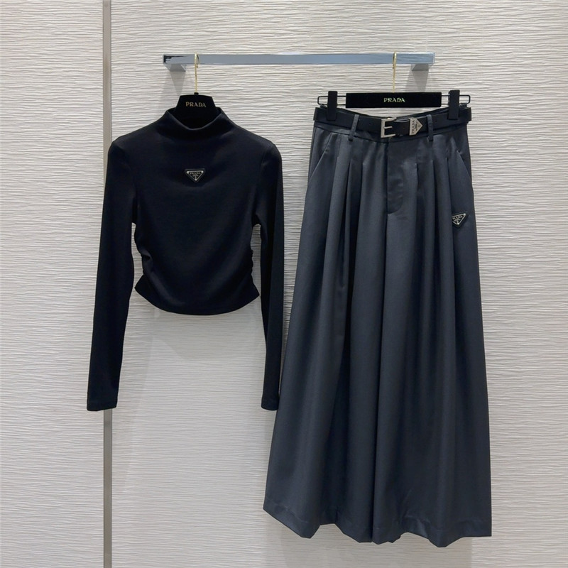 Pra*a suit wide leg pants skirt