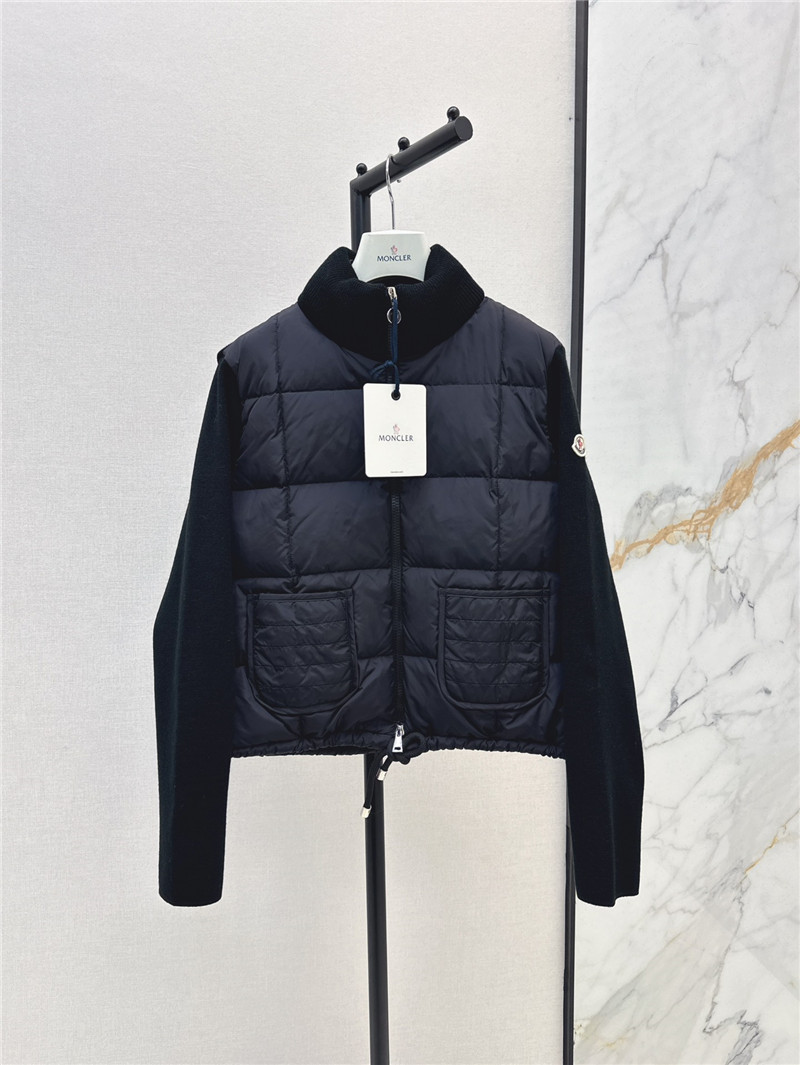 Moncler patchwork knitted down jacket