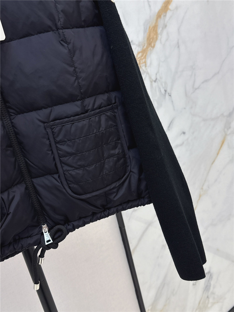 Moncler patchwork knitted down jacket