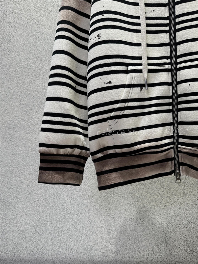 acne studios distressed zip-up sweatshirt