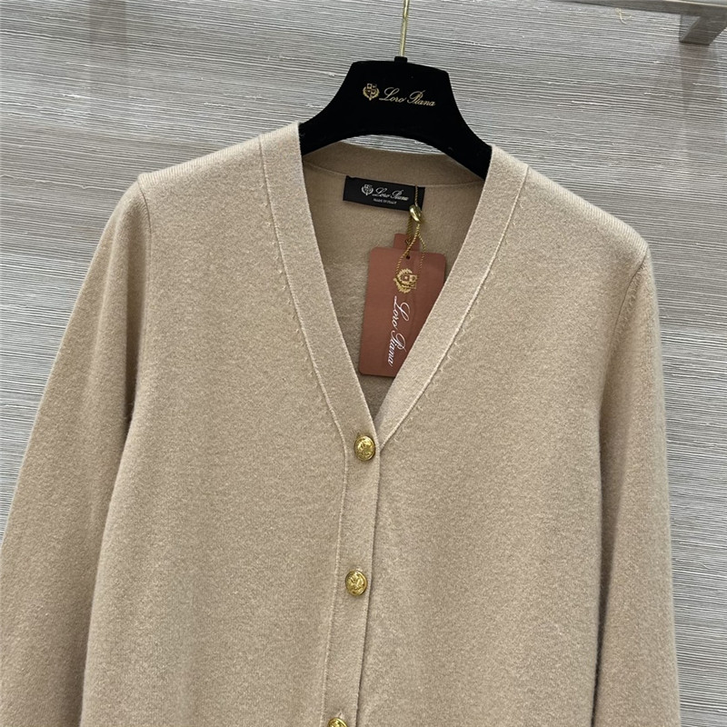 L0r0 P1ana classic baby cashmere cardigan natural