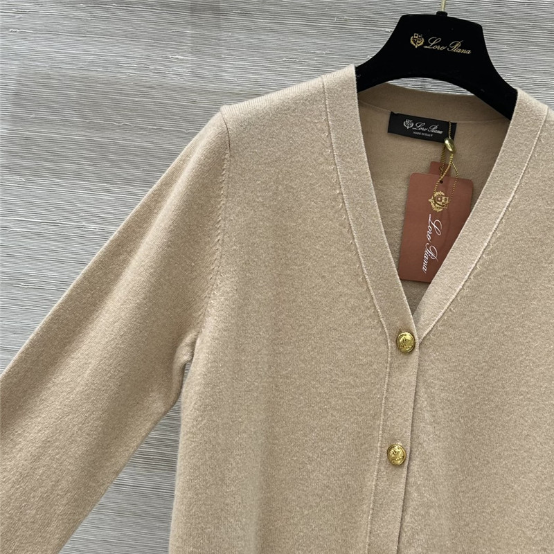 L0r0 P1ana classic baby cashmere cardigan natural