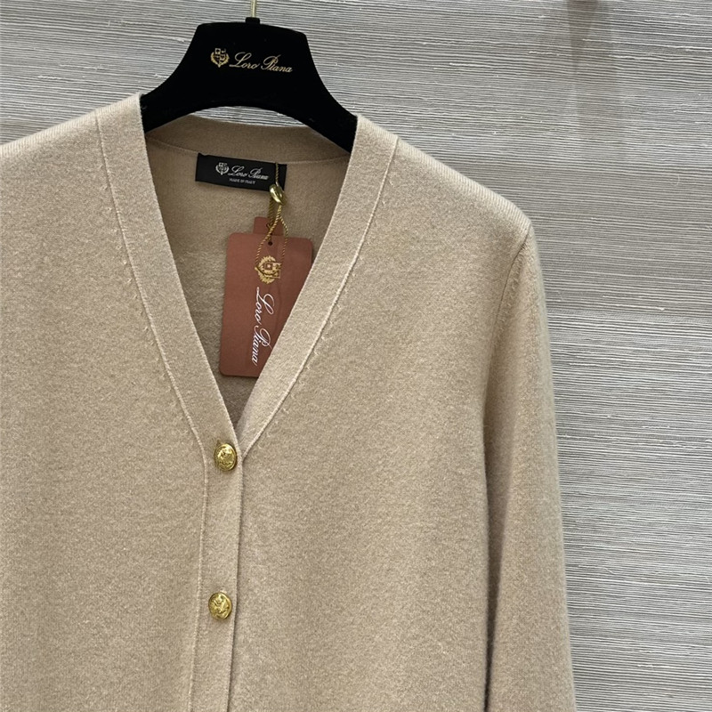 L0r0 P1ana classic baby cashmere cardigan natural