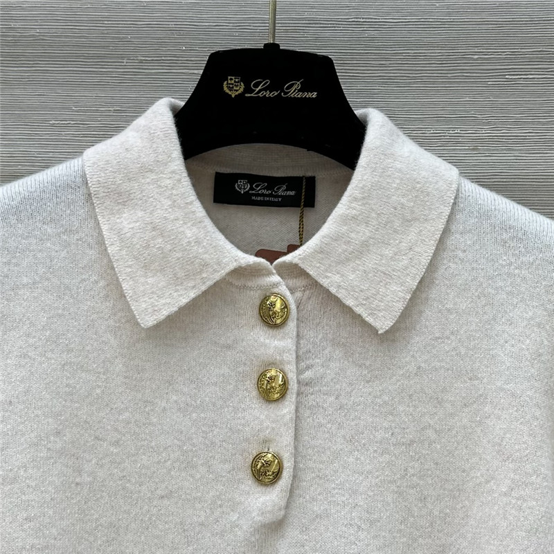 L0r0 P1ana cocooning polo sweatshirt white