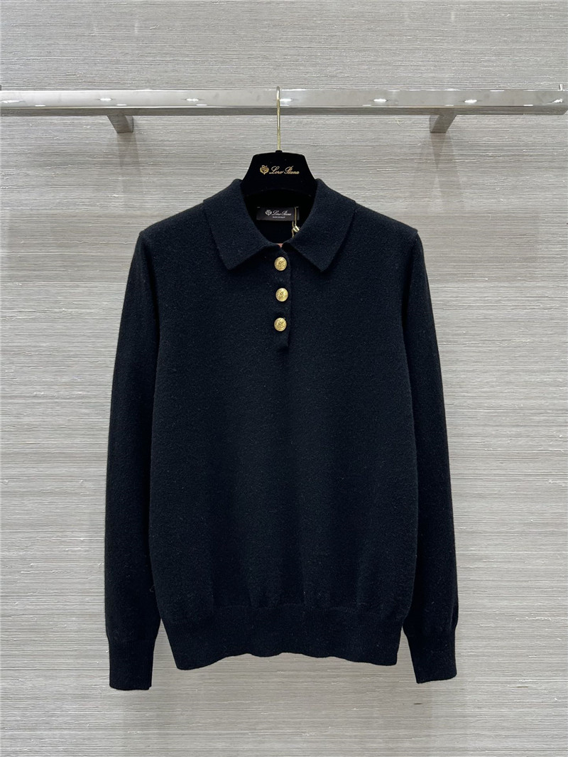 L0r0 P1ana classic polo sweater navy
