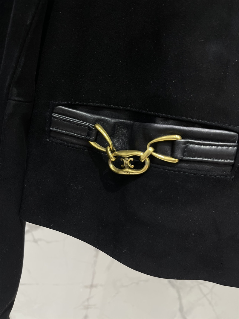 Ce1i*e patchwork leather jacket