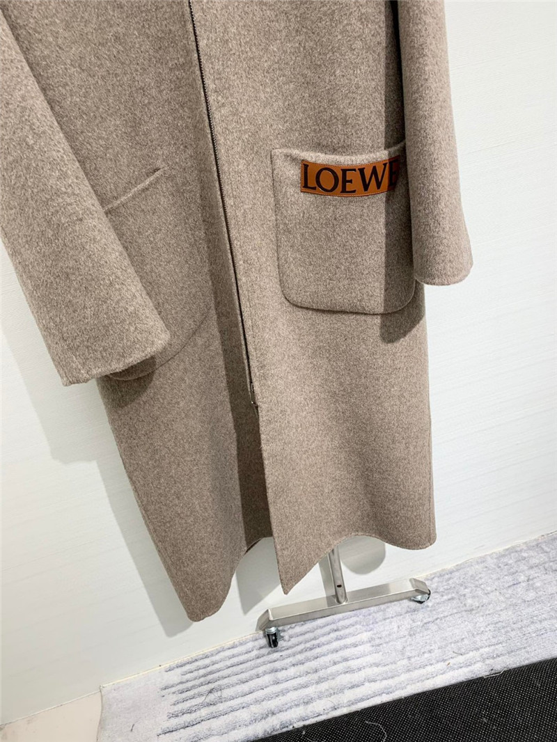 L0ew* hooded wool coat