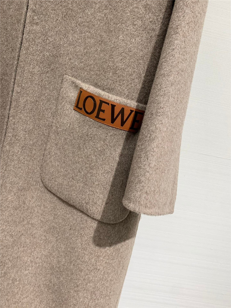 L0ew* hooded wool coat