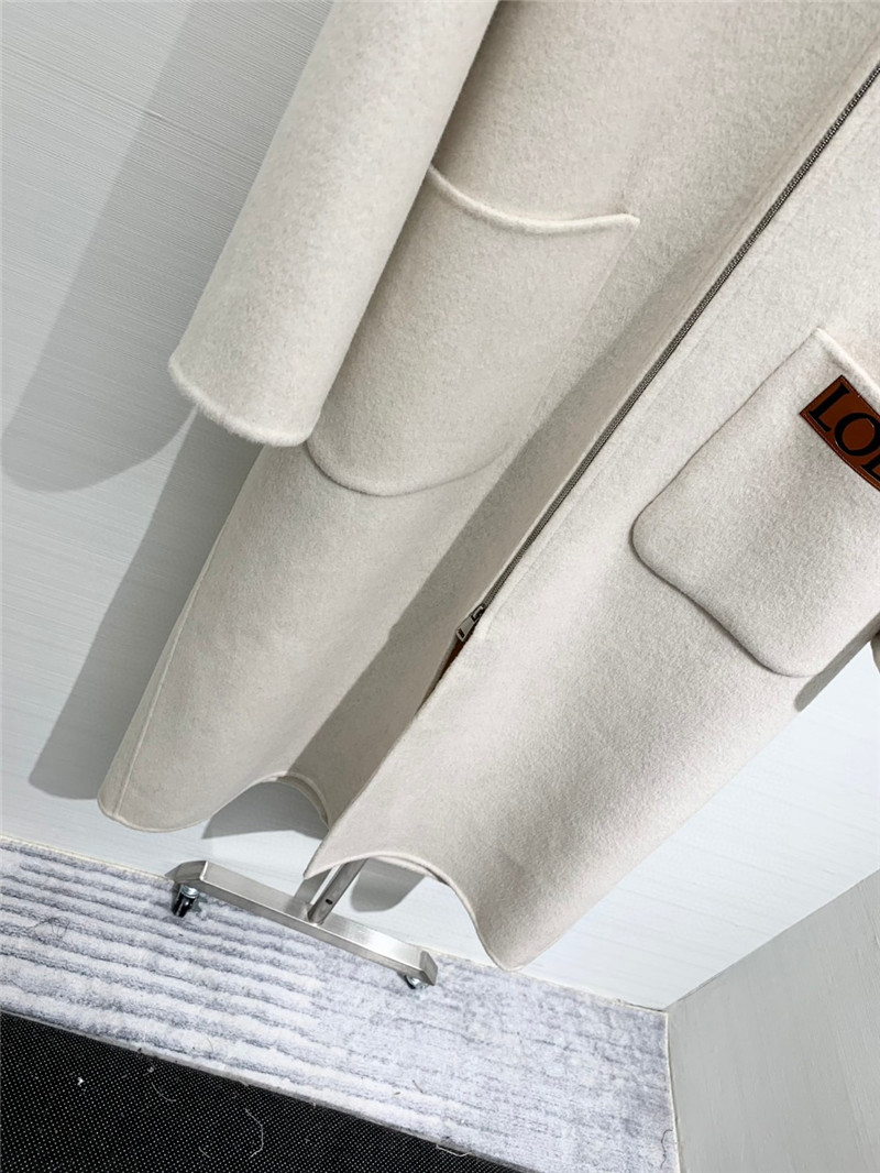 L0ew* hooded wool coat