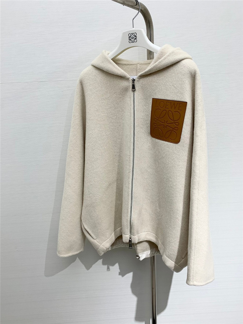 L0ew* hooded wool coat