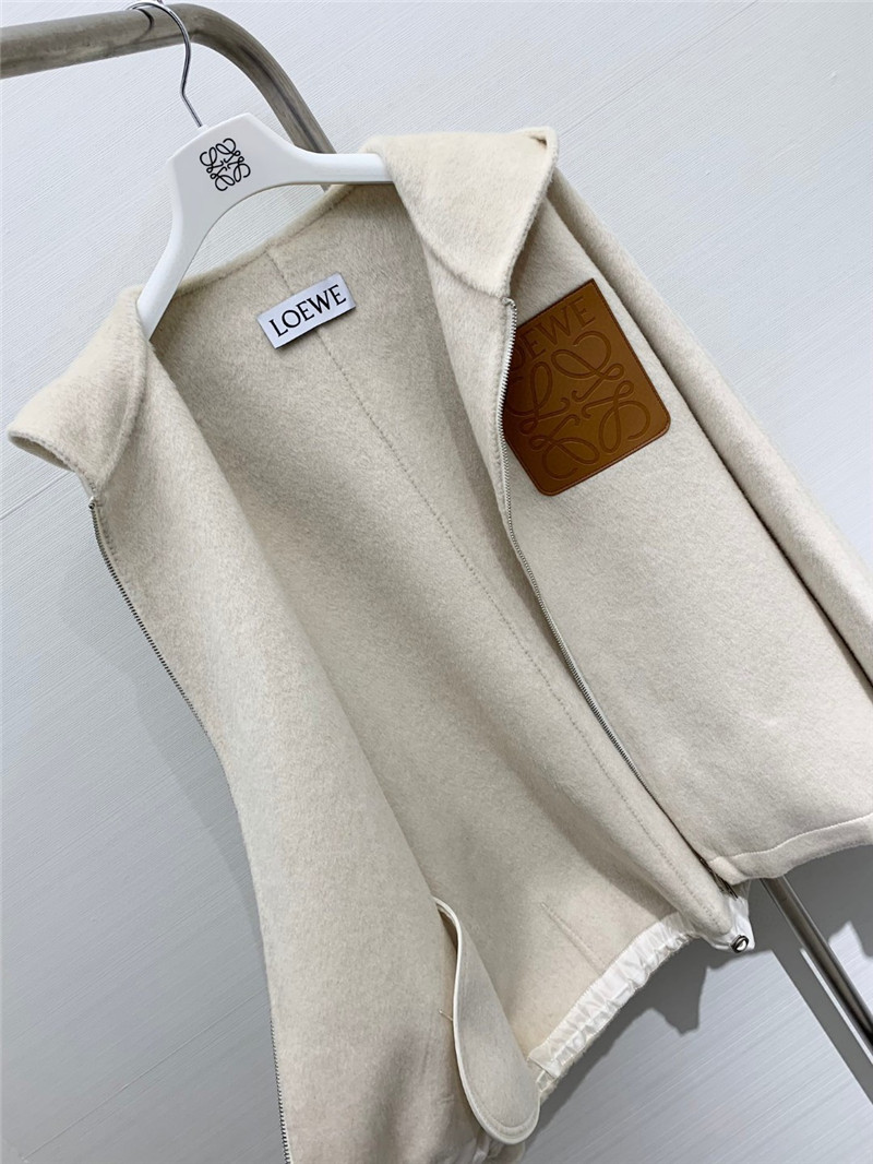 L0ew* hooded wool coat