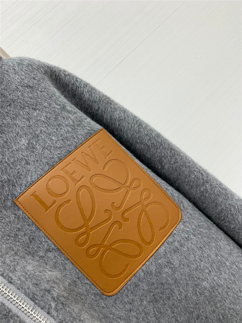 L0ew* hooded wool coat