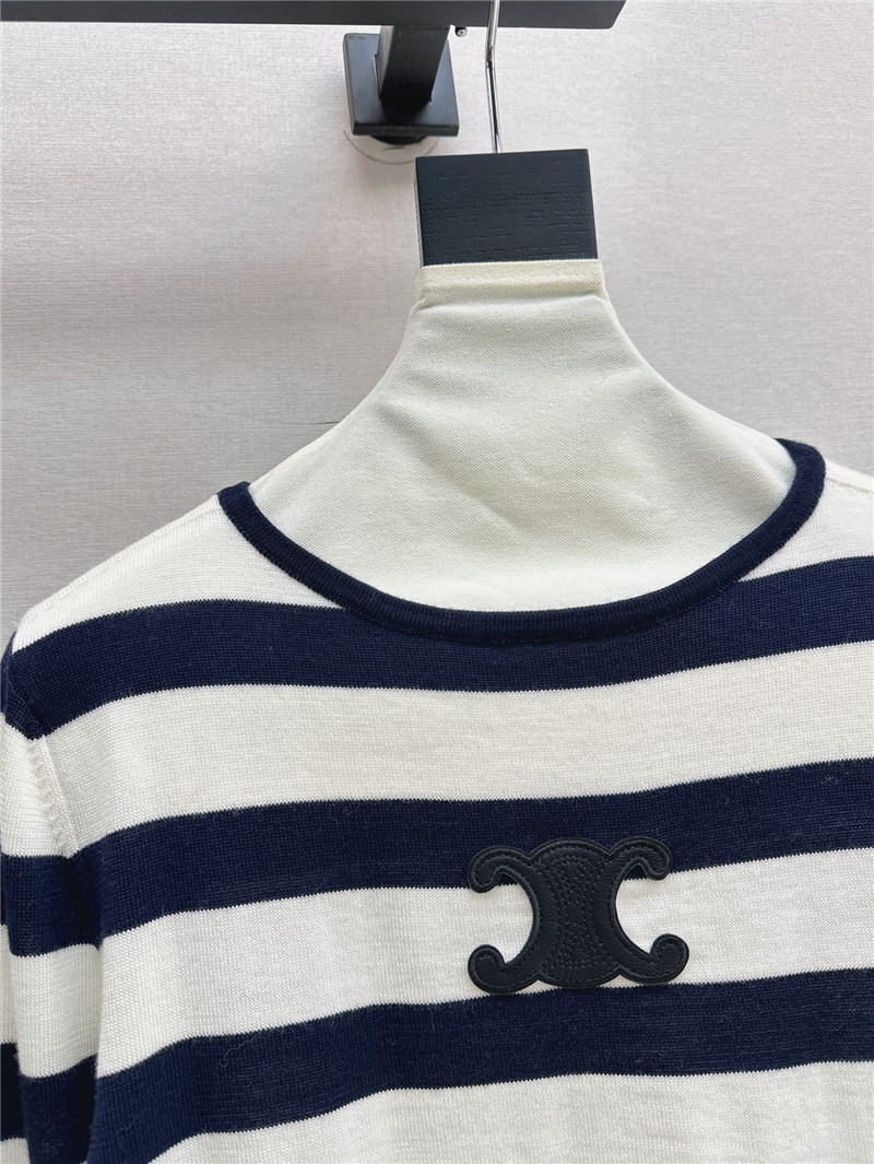Ce1i*e applique striped wool sweater