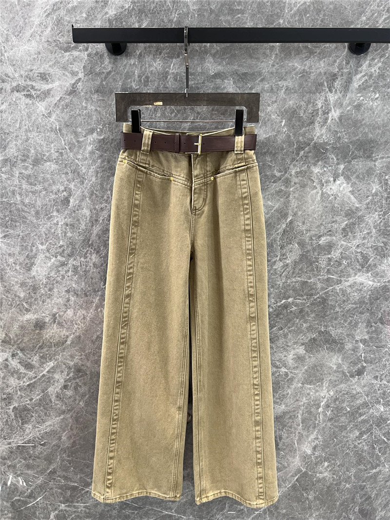 Ba1en*iaga twisted belted denim pant