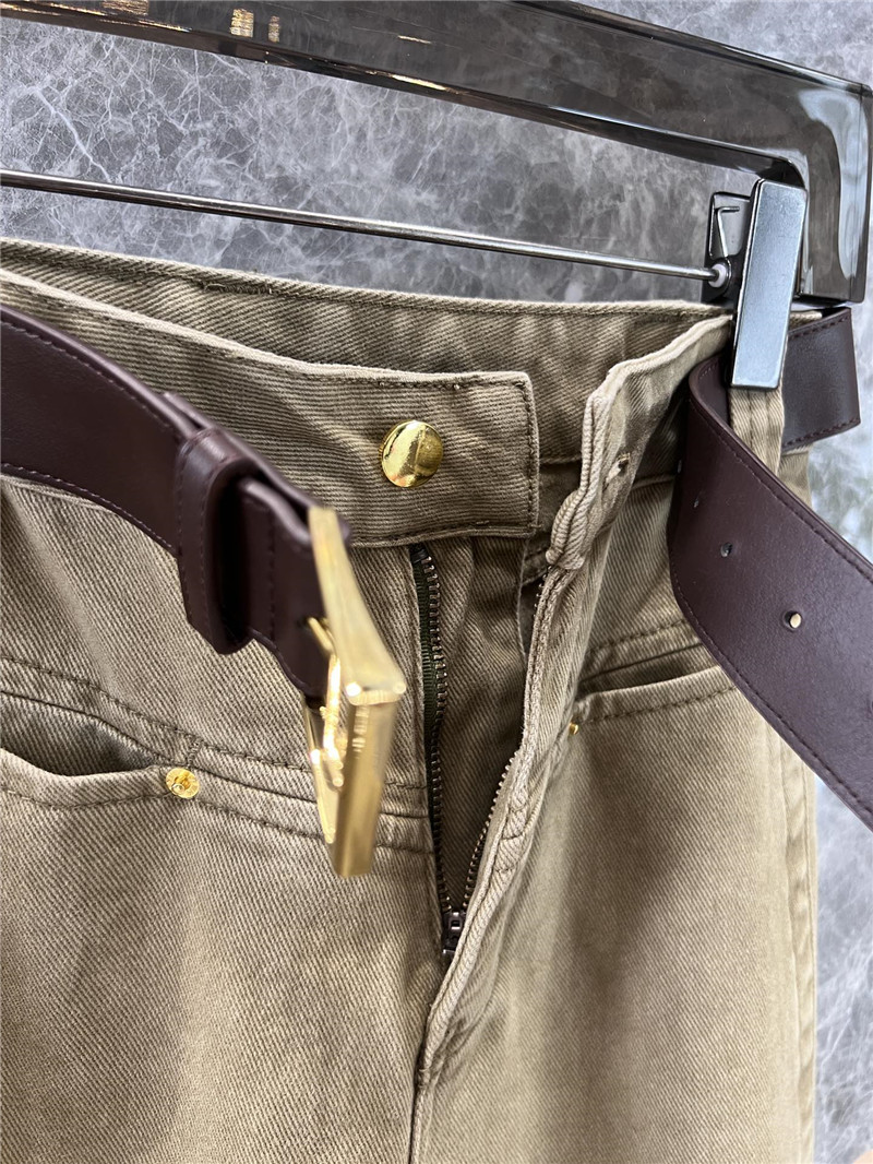 Ba1en*iaga twisted belted denim pant