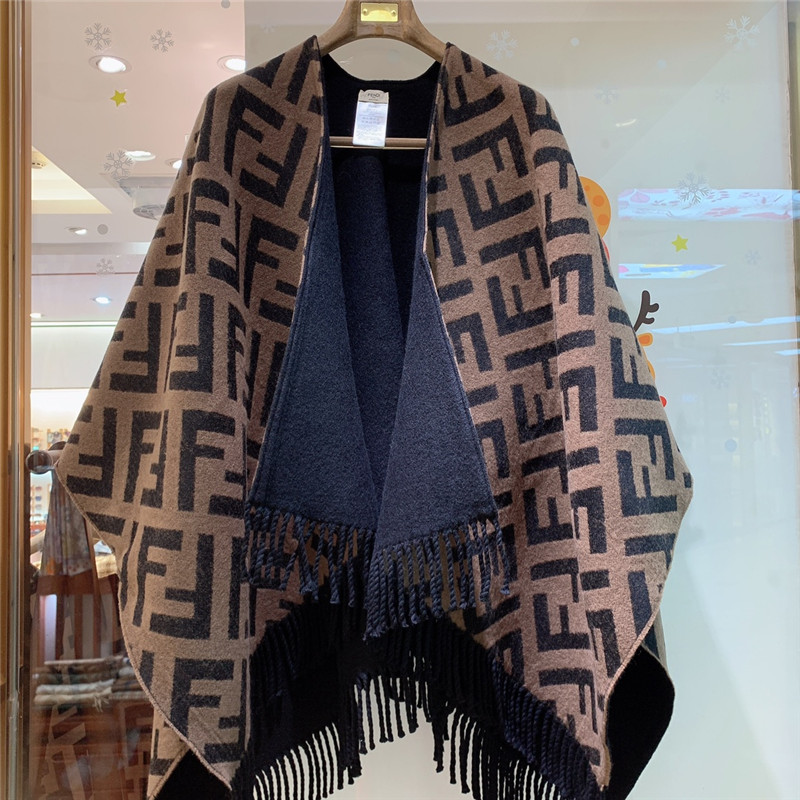 F**di wool and cashmere blend cape
