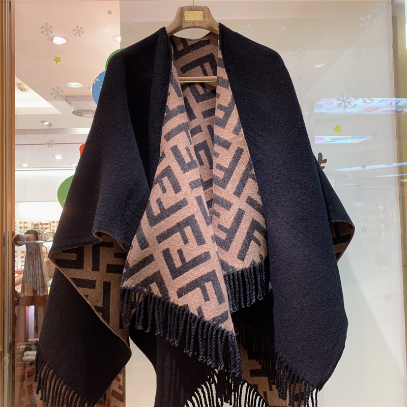 F**di wool and cashmere blend cape