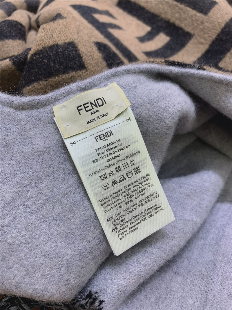F**di wool and cashmere blend cape