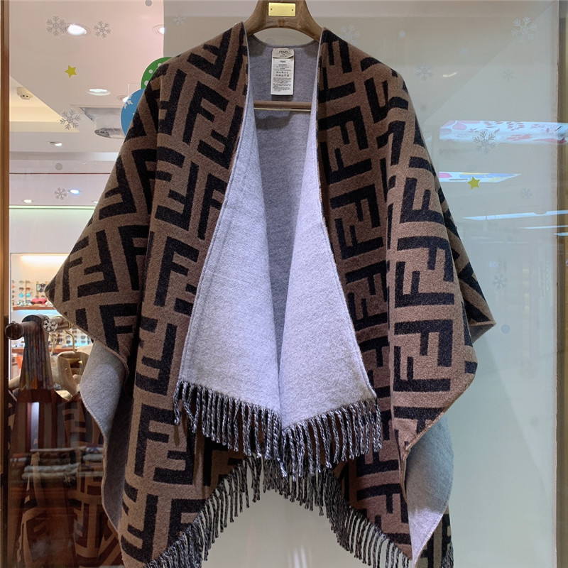 F**di wool and cashmere blend cape