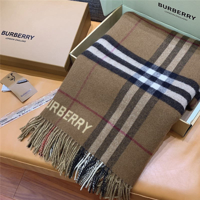 Bv*b*rry check cashmere shawl