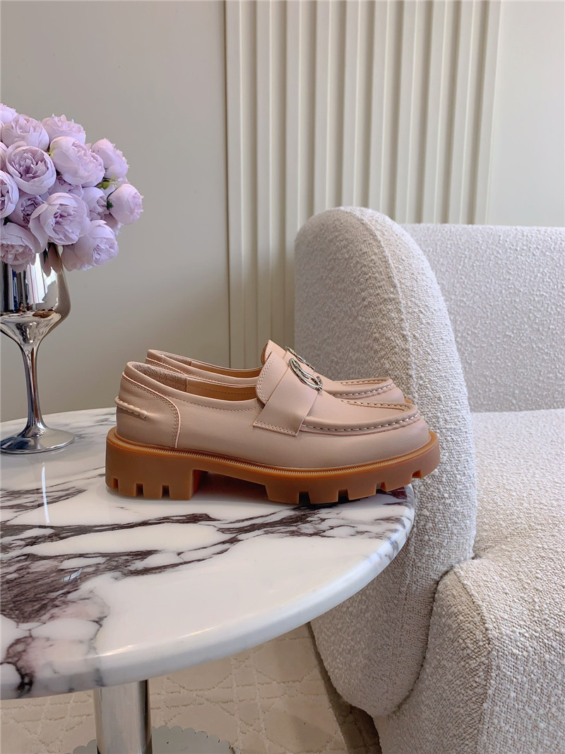 CL Moc Lug Nude Calf Leather Loafers