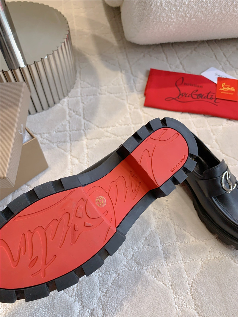 CL Moc Lug Black Calf Leather Loafers