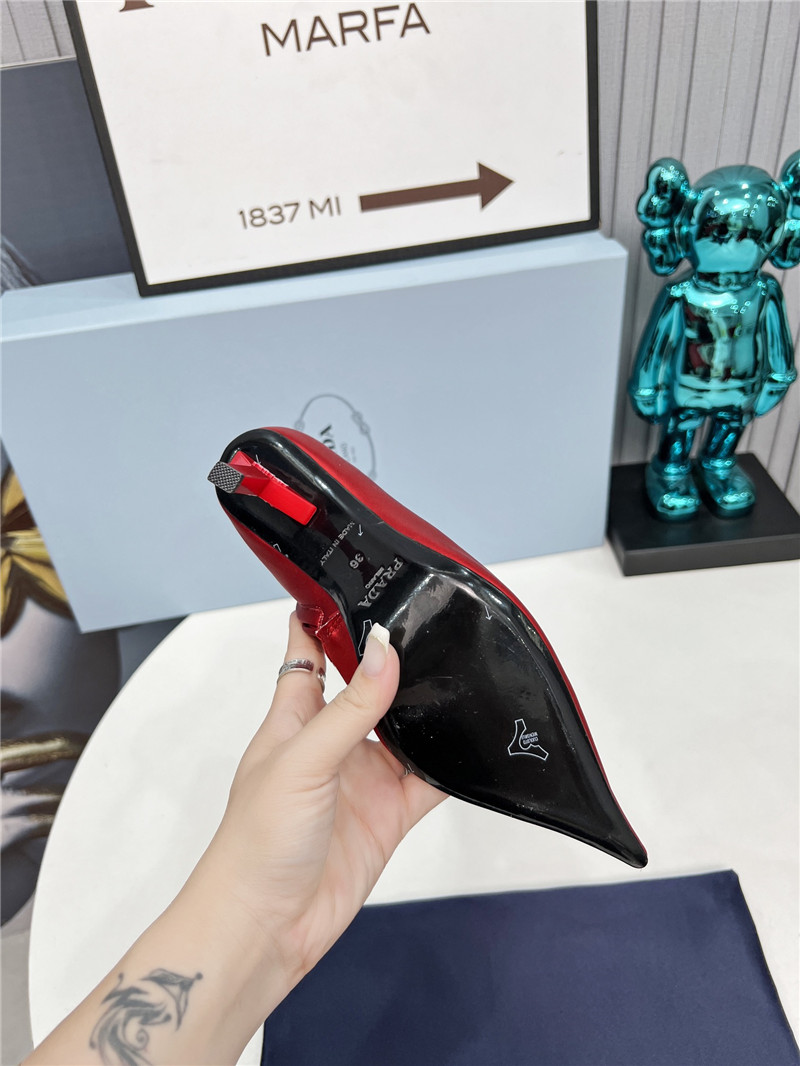 Pra*a red heeled ankle boots