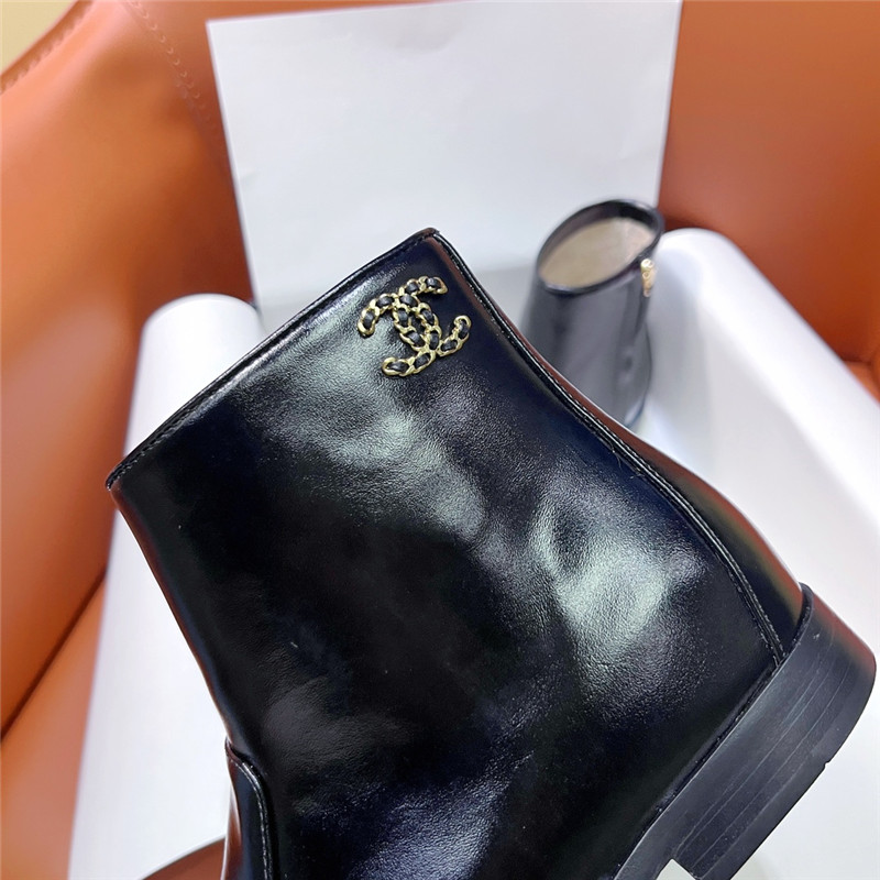 Ch**el calfskin ankle boots