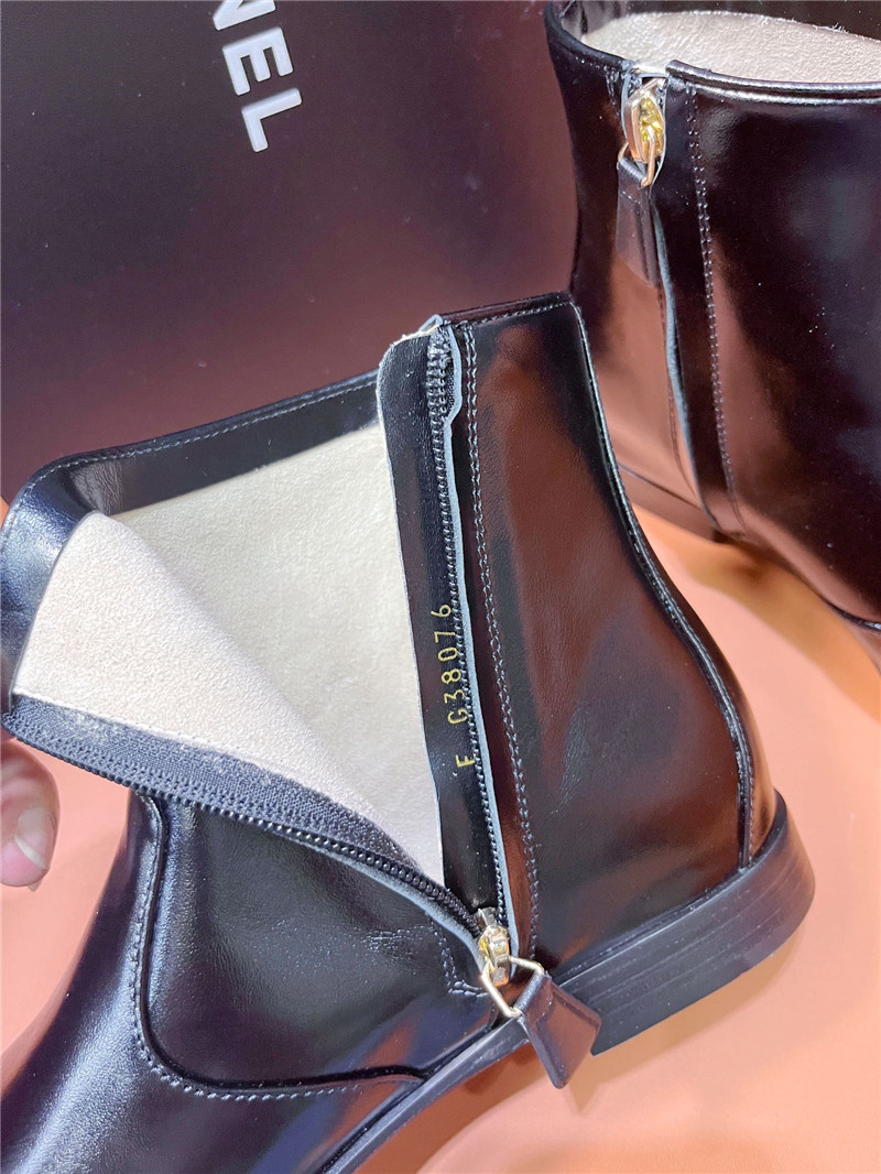 Ch**el calfskin ankle boots