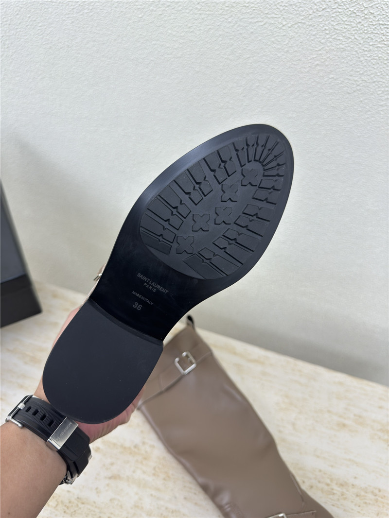 Sa1nt Lau*nt biork leather buckle biker boots