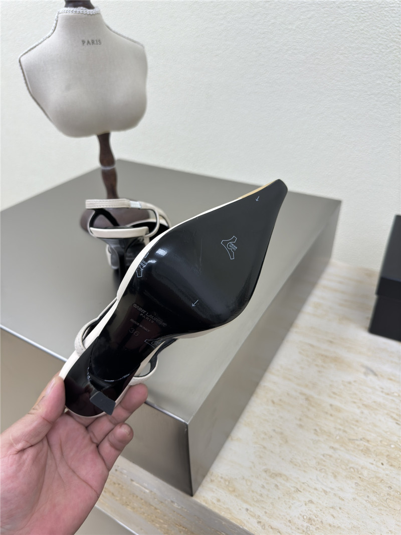 Y51 jeanne slingback pumps white smooth leather