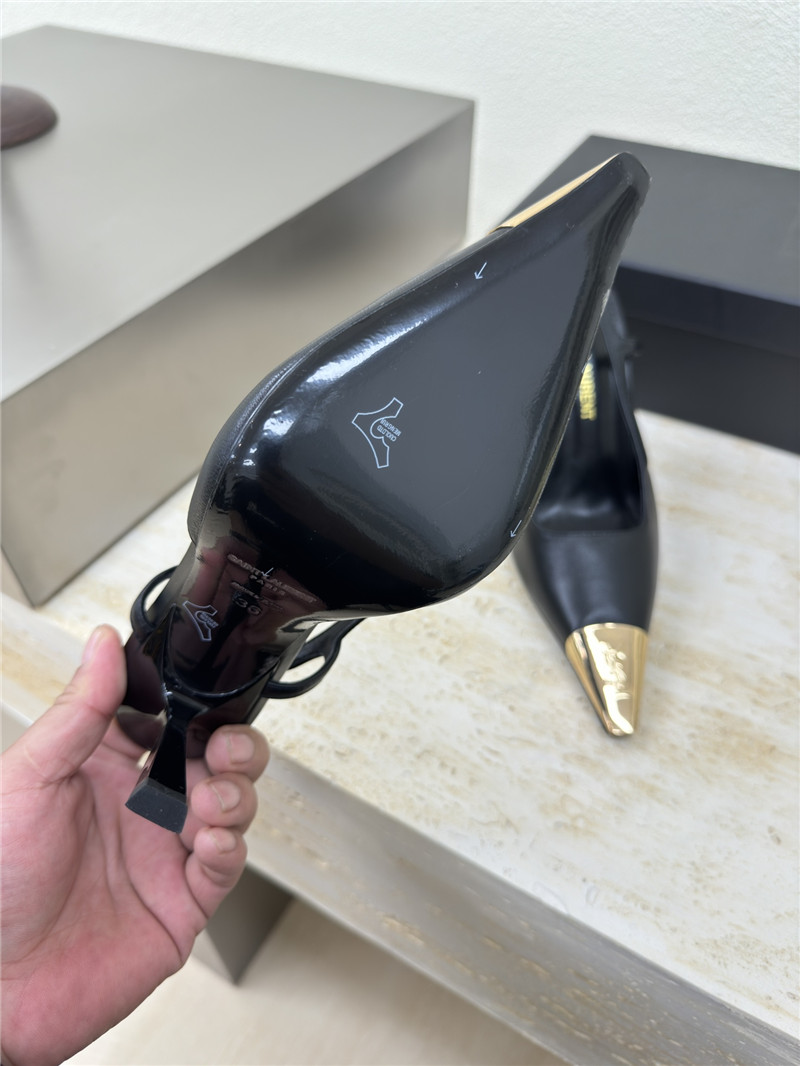 Y51 jeanne slingback pumps black smooth leather