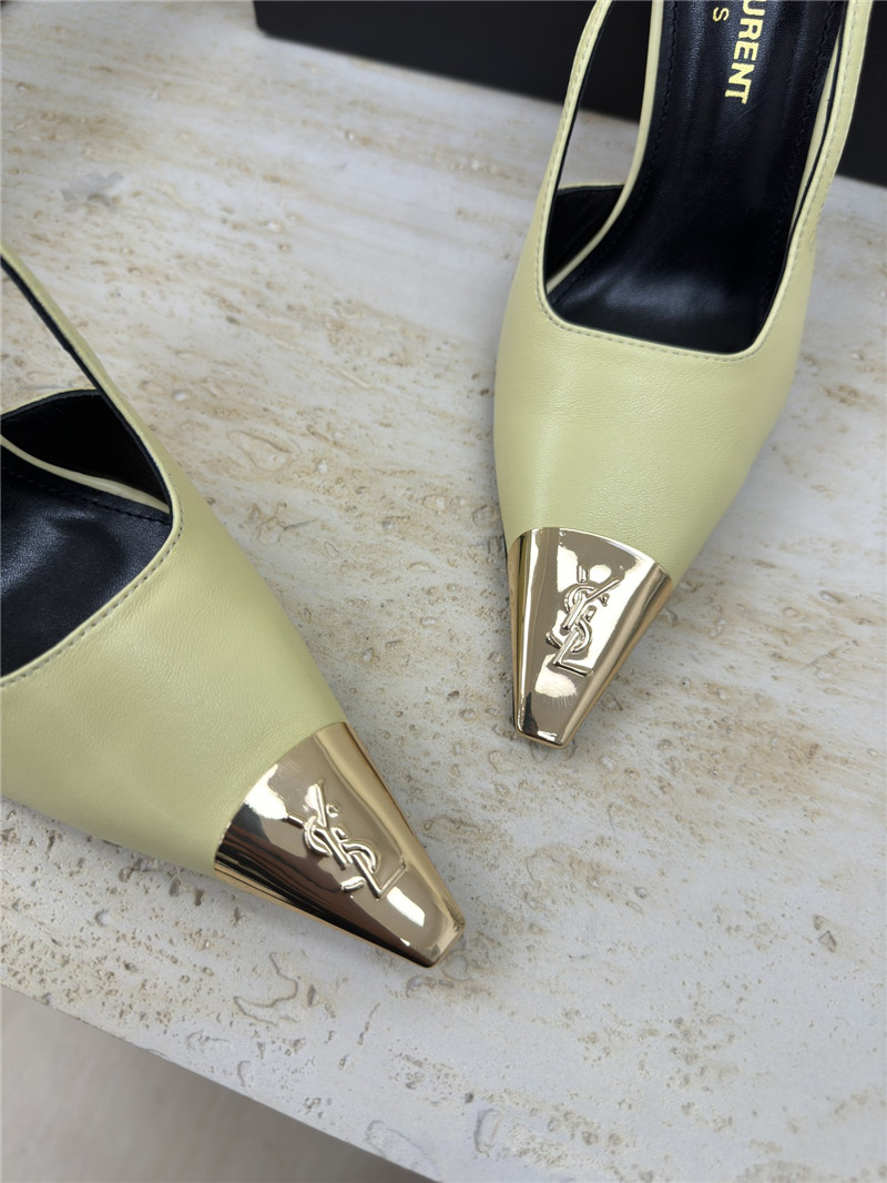 Y51 jeanne slingback pumps beige smooth leather