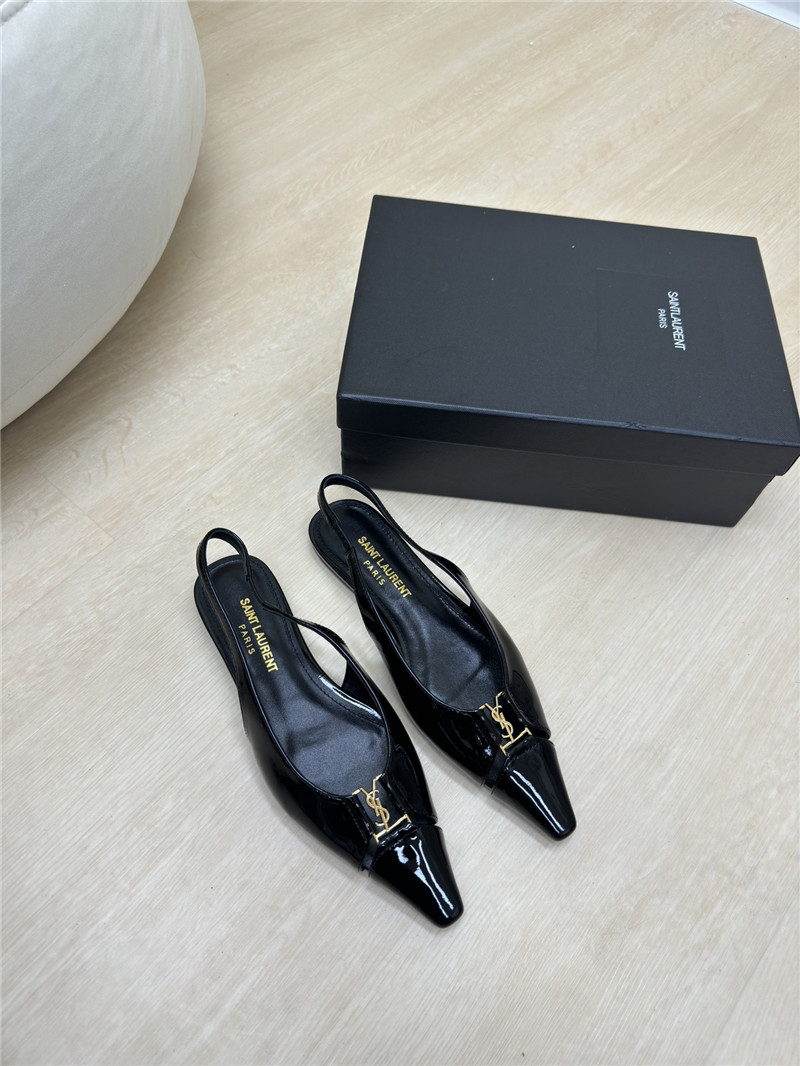 Y51 babylone black pattern slingback flats