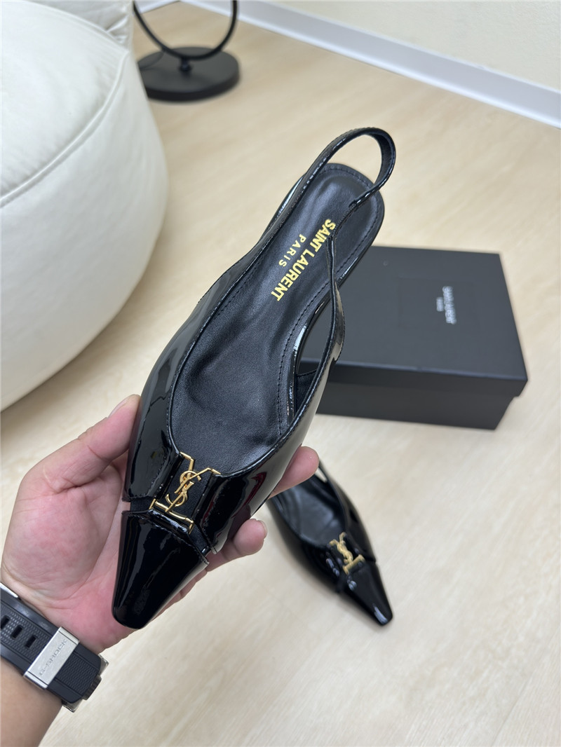 Y51 babylone black pattern slingback flats