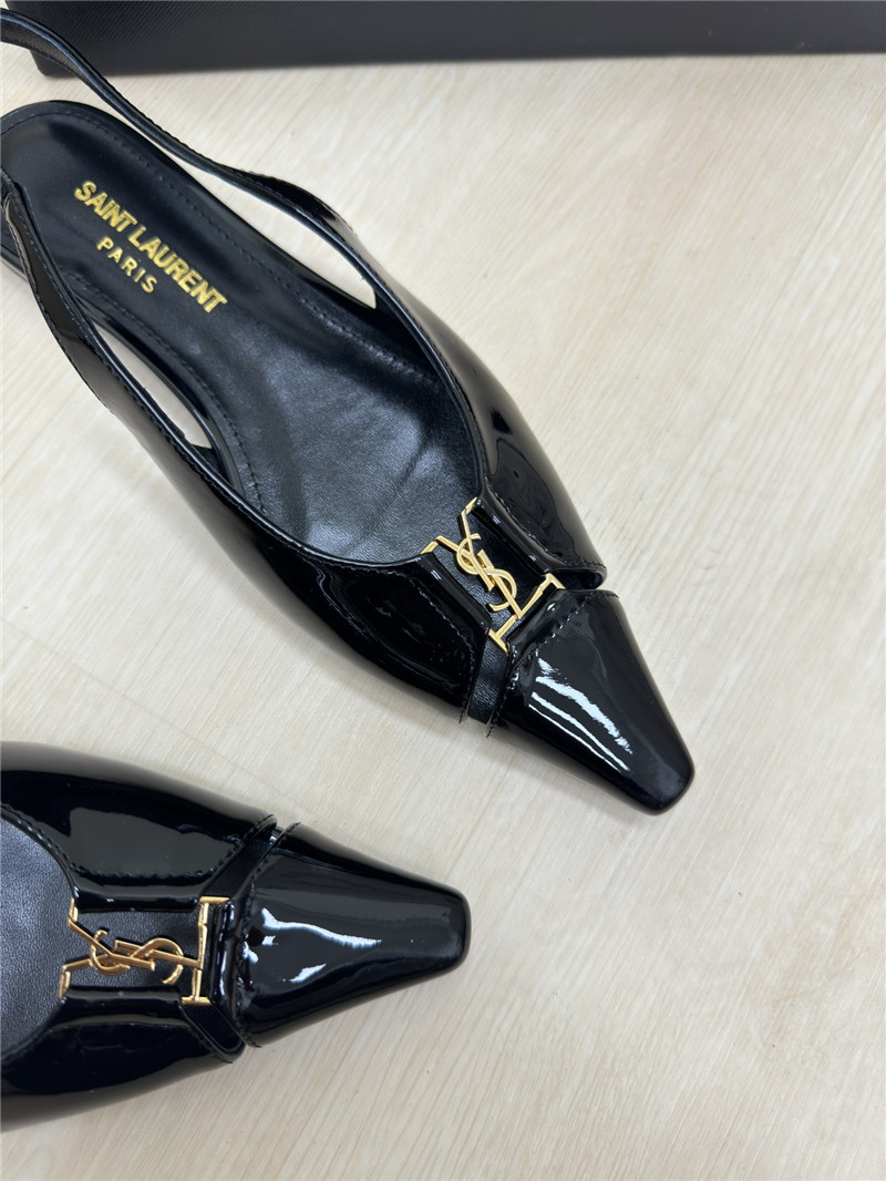 Y51 babylone black pattern slingback flats