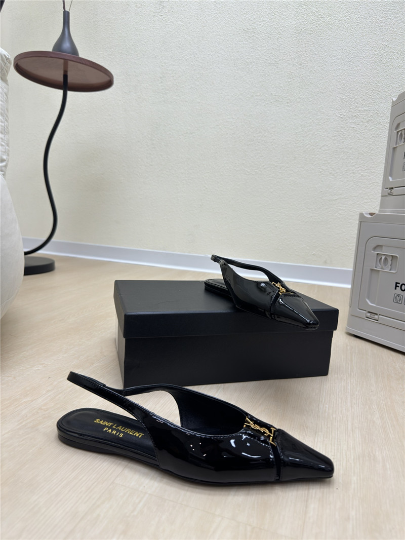 Y51 babylone black pattern slingback flats