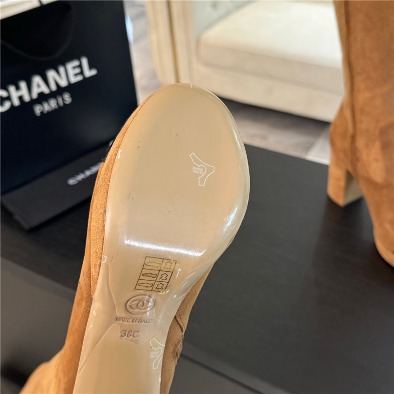 Ch**el suede leather knee high boots