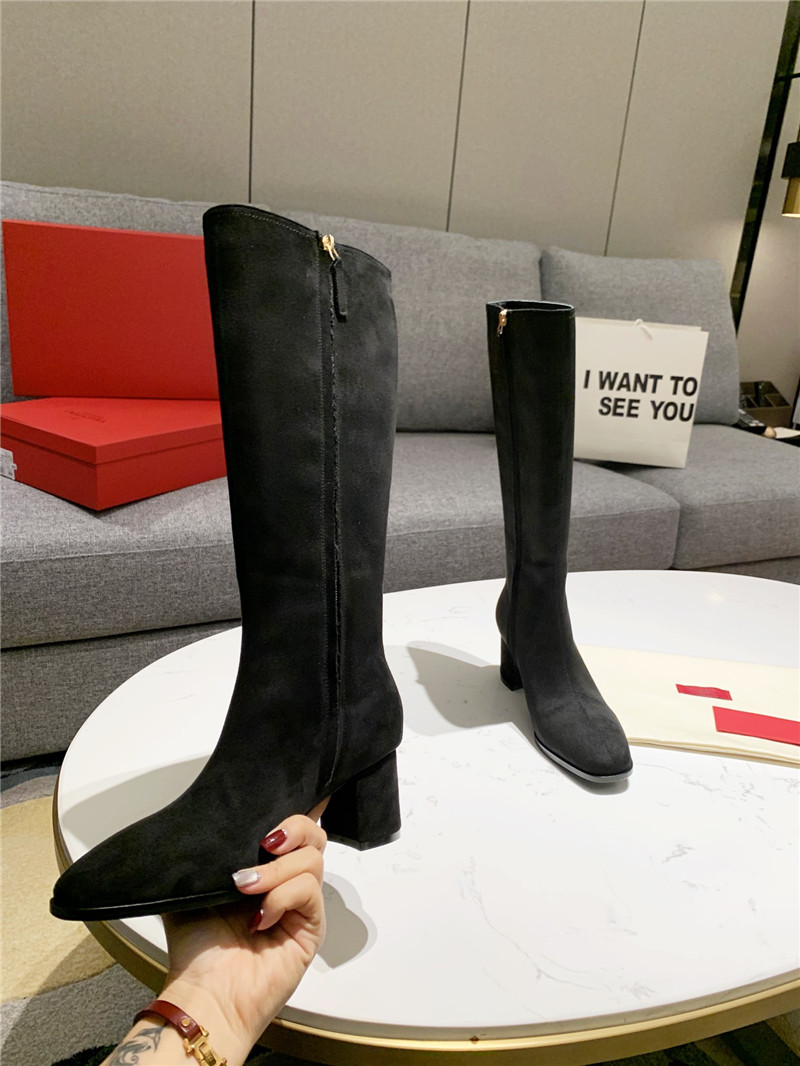 Va1e*ntin0 vlogo signature suede knee-high boots