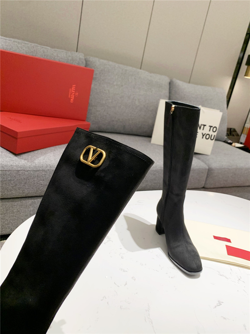 Va1e*ntin0 vlogo signature suede knee-high boots