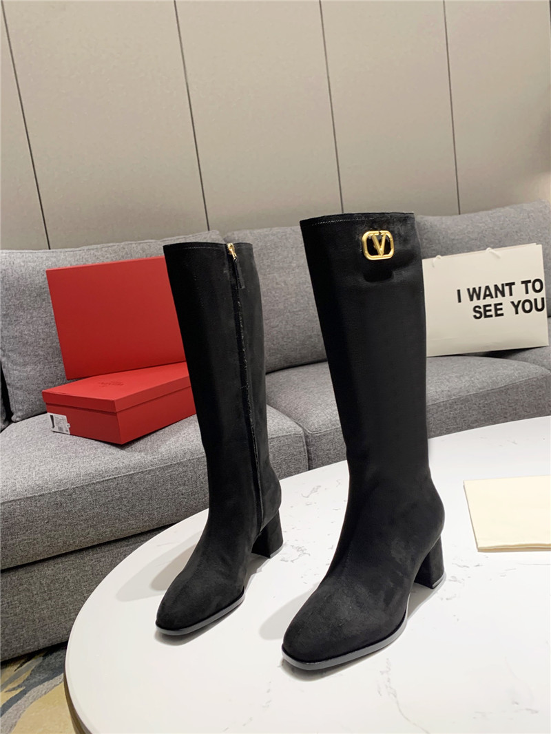 Va1e*ntin0 vlogo signature suede knee-high boots
