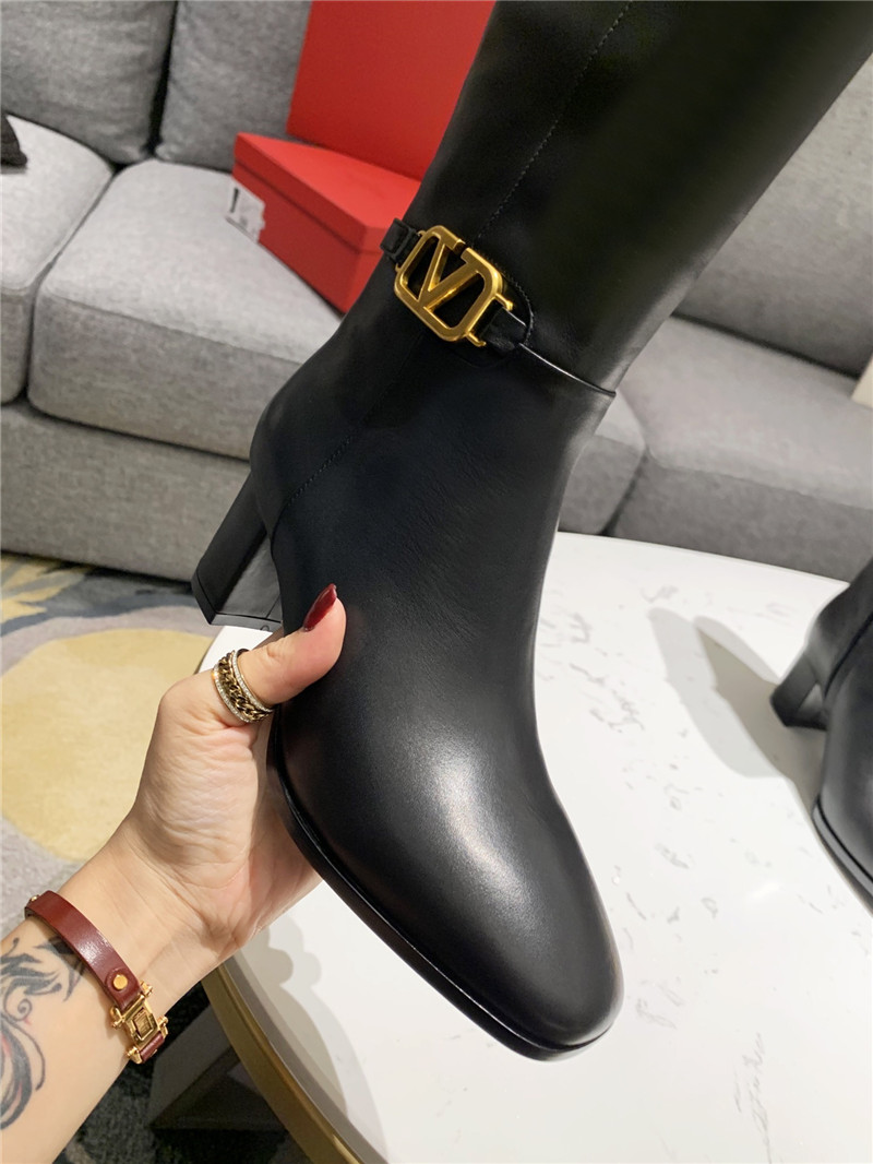 Va1e*ntin0 vlogo signature leather knee-high boots