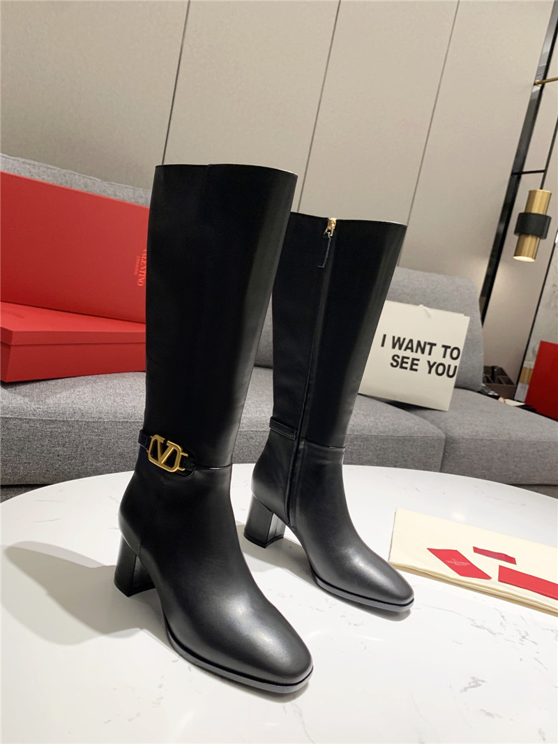 Va1e*ntin0 vlogo signature leather knee-high boots