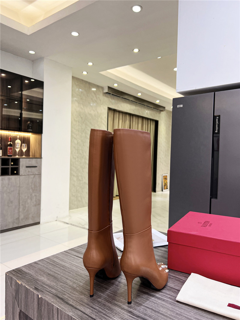 Va1e*ntin0 garavani heeled leather knee-high boots