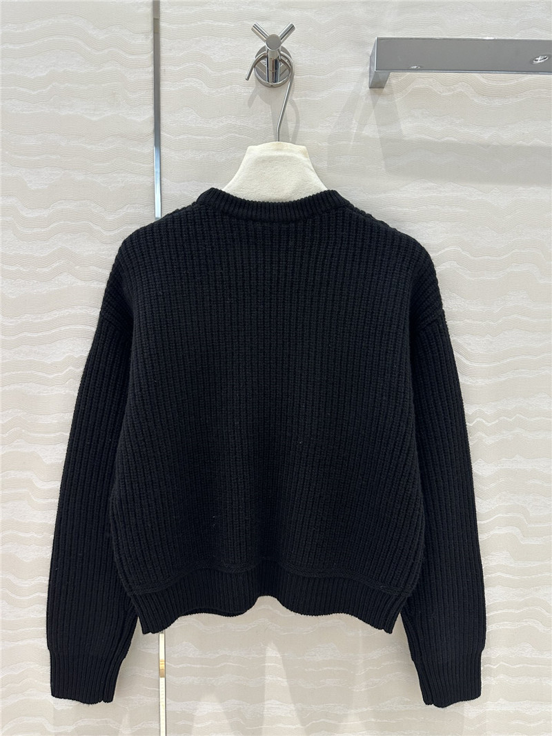 Vanitoo Embellished Rib Knit Sweater Black